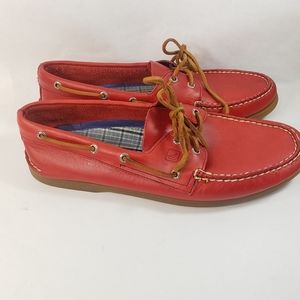 Sperry Top Siders Men's Red Leather Size 12